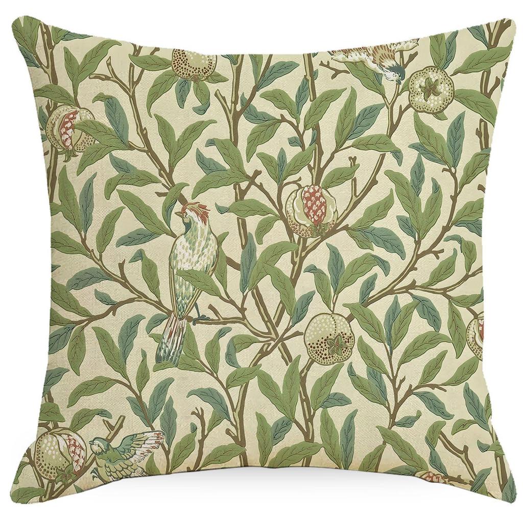 1 шт. 45 см Ретро Цветочный Растительный Принт Наволочка Винтажная Декоративная Наволочка для Дивана Кровати Домашнего Декора Наволочка