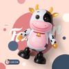 Kids Electric Cow Toy with LED Light Music Singing Dancing Cartoon Dairy Cattle Toy Toddlers Interactive Educational Movable Eyes Animal Musical Toy