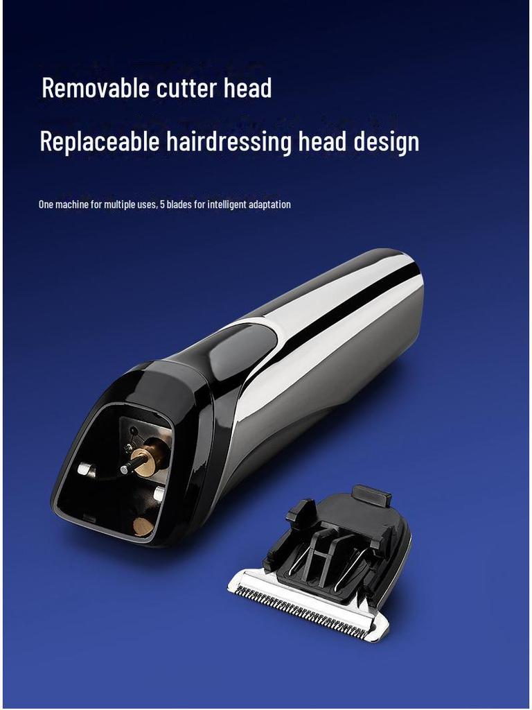 Электрический набор для ухода за мужчинами: 5-в-1 машинка для стрижки волос и бакенбард, триммер для носа и бритвенный набор.