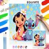 Disney Lilo and Stitch Oil Paint Art Painting Kit Home Wall Decor Handmade Gift Sparkle Cute Cartoon Character Craft DIY Artworks Set