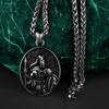 Vintage Retro Spartan Warrior Gladiator Pendant Necklace Chain Unisex Men Women Stainless Steel Fashion Gothic Amulet Talisman Jewelry