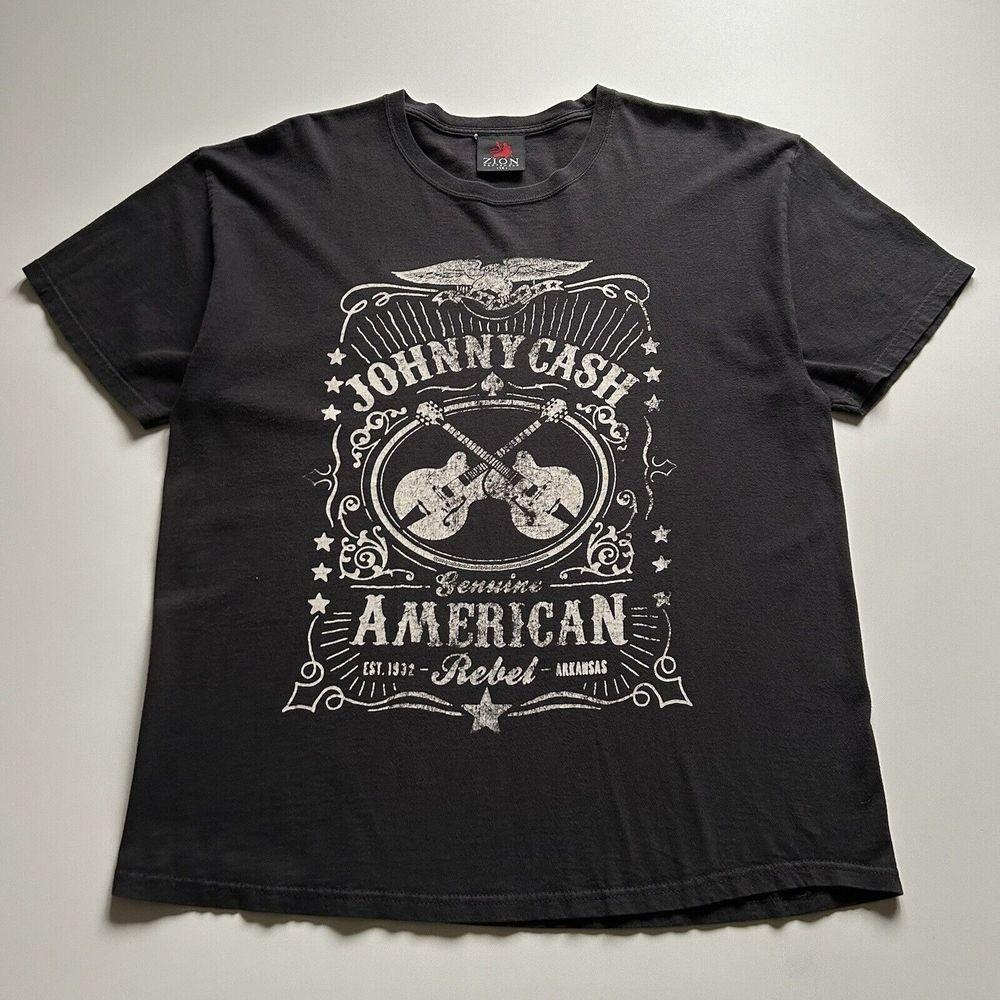 Johnny Cash American Rebel Music Tour Black Unisex T shirt S-5XL WA3319