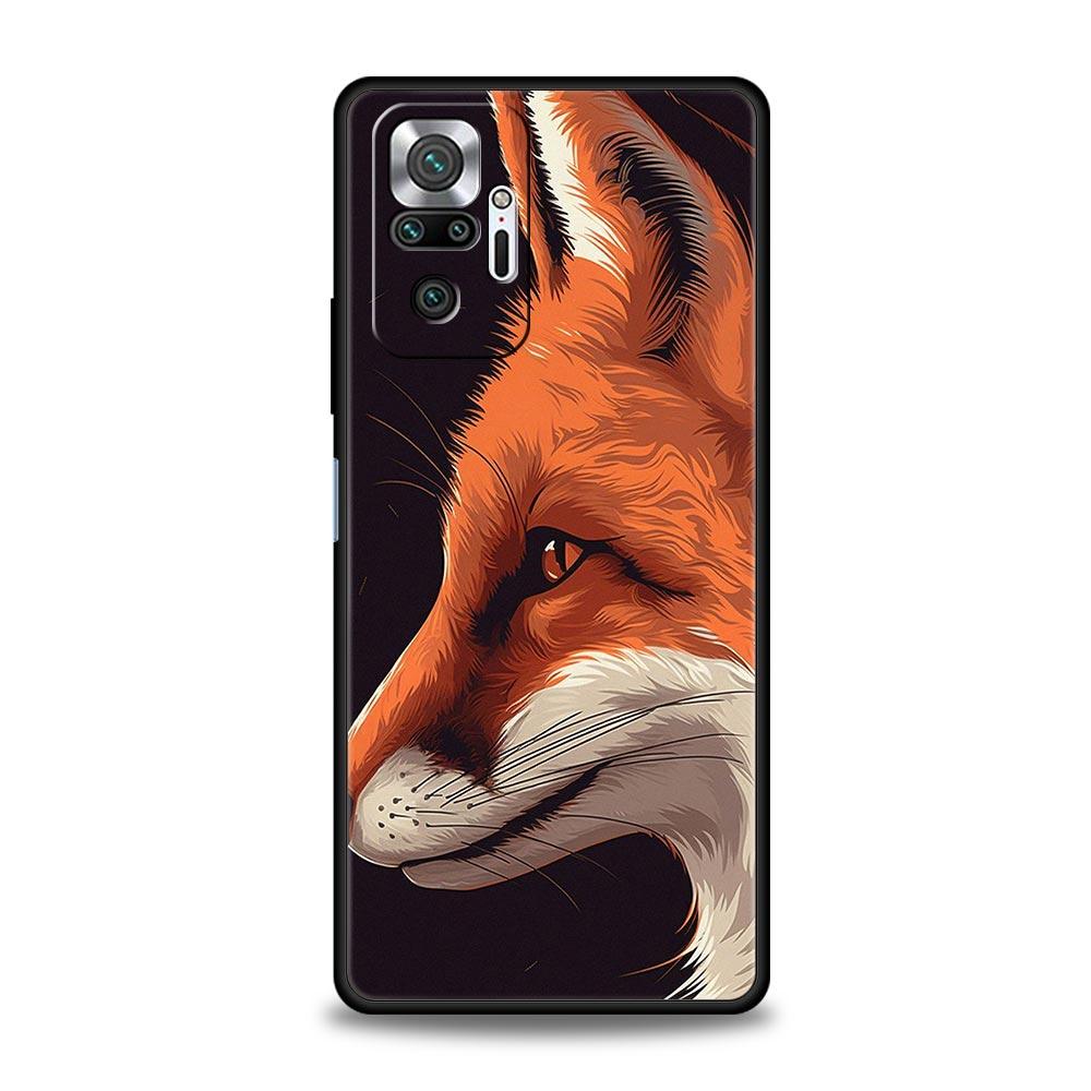 Red Fox Phone Case Cover for Redmi 14C 10C Note 15 14 13 12 10 11 K40 Pro Plus 5G Soft TPU Shockproof Shell Fundas Capas Coque