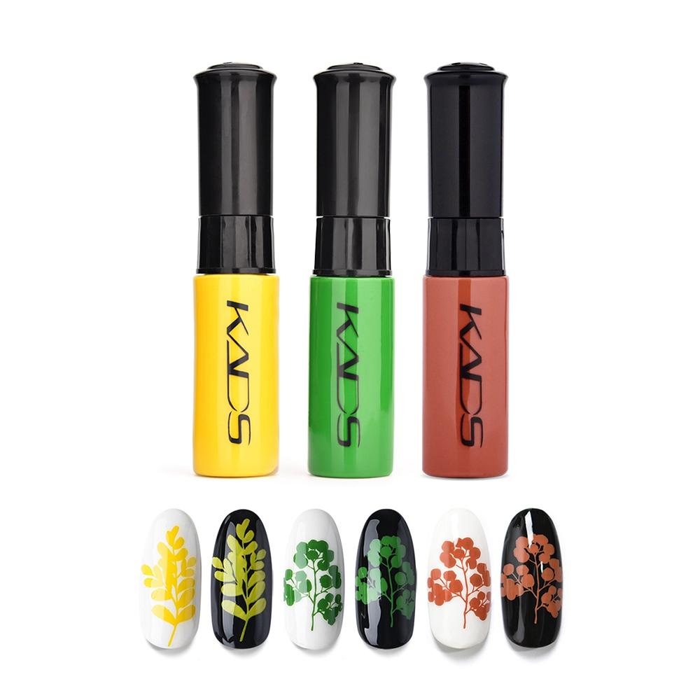 kads 3 шт./компл. лак для стемпинга ногтей, цветной белый, золотой, черный, серебряный лак для печати, лак для дизайна ногтей, ручка для маникюра, лак