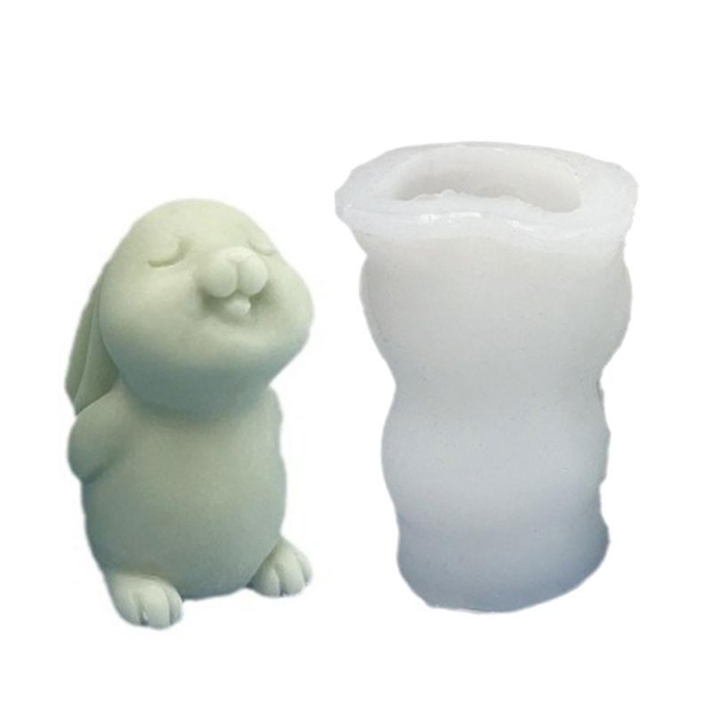 Rabbit Shape Candle Molds Animal Resin Molds for Making Candle Soap Chocolate Cake Fondant Decorations Baking DIY Craft
