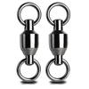 QISHUO Bearing Stainless Welded Ring Fishing 25 35kg High-Strength Swivels, Steel, Snaps, Swivels, Black, Pieces,
