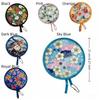 Japanese Style Folding Fan Flower Pattern Collapsible Fan Mini Handheld Fan  Beach Use
