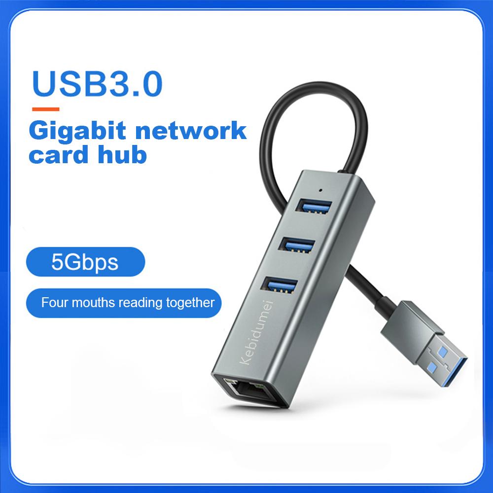 USB/USB-C 1000Mbps Ethernet Lan Adapter 3 port USB3.0 Hub Docking Station Type C USB to RJ45 Gigabit Network Card For MacBook PC 3
