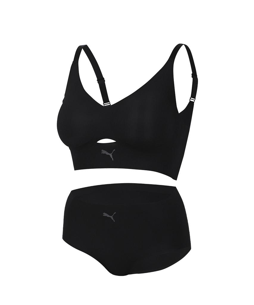 PUMA BODYWEAR Бюстгальтер и трусики с ветрозащитной сеткой, нейлоновая проклейка, предварительно вырезанные