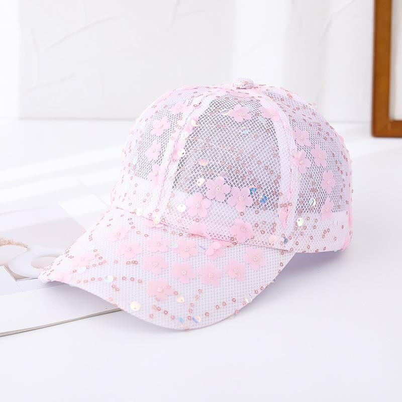 Mesh breathable hat women's summer cap sequins trendy versatile sunshade sun hat Internet celebrity baseball cap