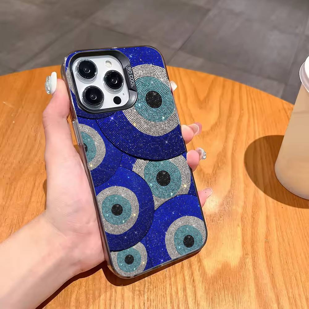 Чехол для телефона «Синий Глаз Удачи» от сглаза для iPhone 17, 16, 15, 14, 13, 12, 11, Pro, MAX, Белый Матовый, Ударопрочный