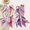 New Luxury Narrow Woman's Silk Scarf Skinny Scarves Bag Handle Ribbon Kerchief Hairband Hair Strip Ribbon Small Lady Tie