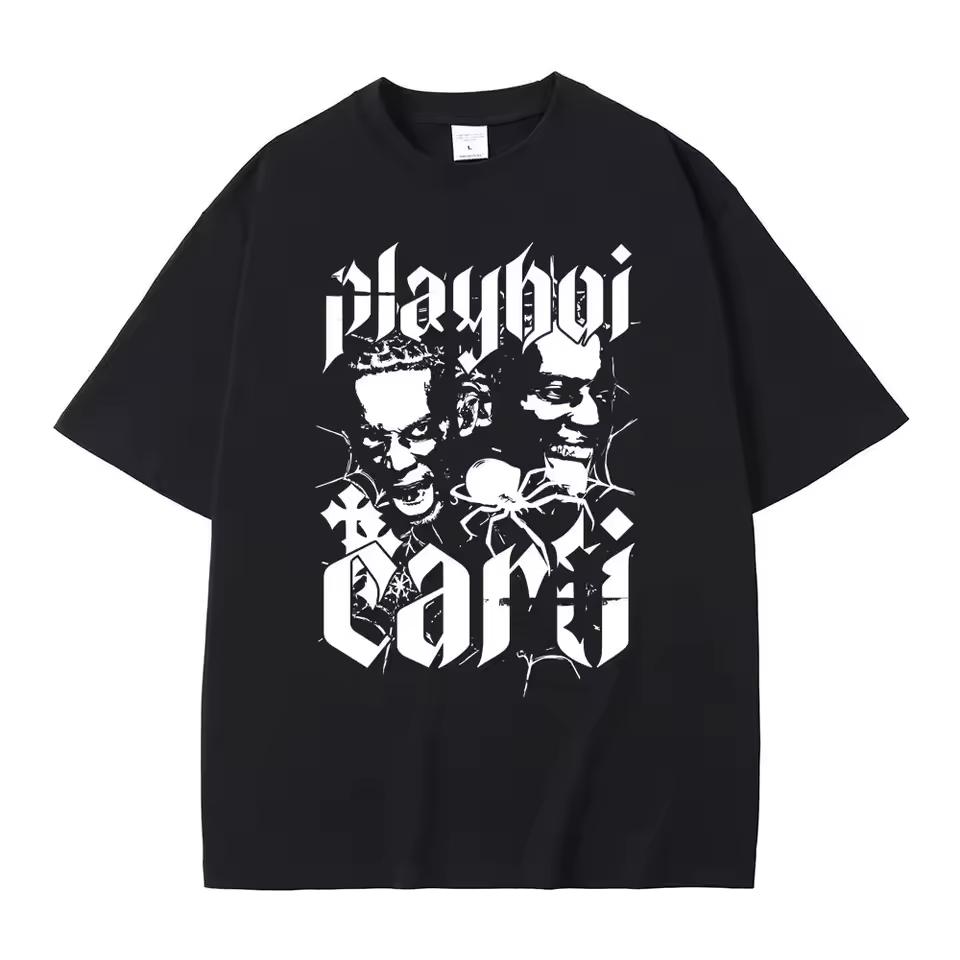 Набор из футболки с принтом рэпера Playboi Carti Мужская хип-хоп оверсайз