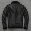 Lamb Fur Jacket Men's Genuine Leather Lapel Motorcycle Winter Leather Jacket
