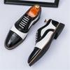 Luxury New Designer New Men's Pointed Black White Patchwork Wedding Oxford Shoes Male Formal Dress Footwear Zapatos Hombre