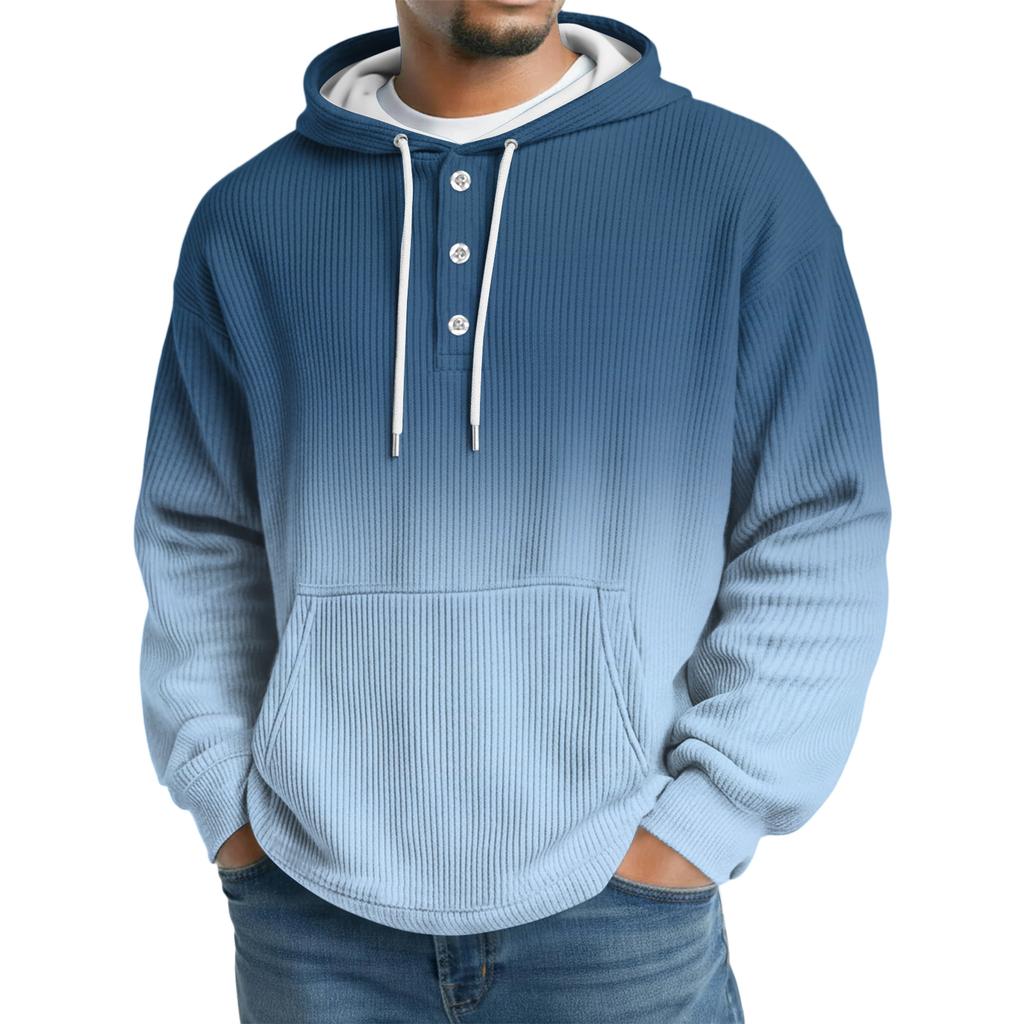 Men's Knit Hooded Sweatshirt Casual Long-Sleeve Sweatshirt
