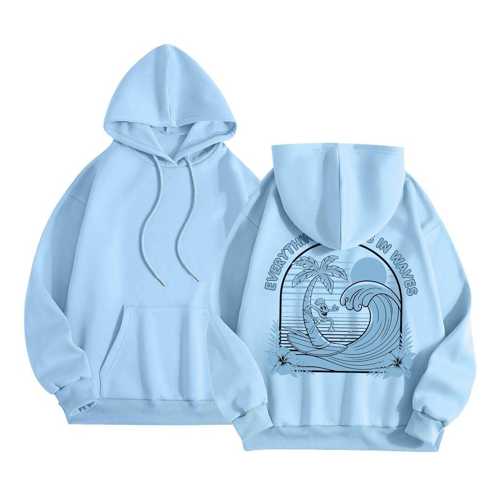 Женская модная толстовка с длинным рукавом, принтом букв, капюшоном, завязками, большим карманом, толстовка сверху