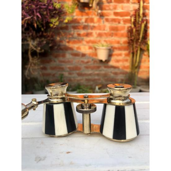 Старинные латунные оперные очки с перламутром и латунной фурнитурой на ручке индийские винтажные бинокли