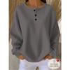 Henley Collar Standard Size Women'S Waffle Long Sleeve Casual T-Shirt, Pure Pink, Soft Skin-Friendly Breathable Fabric