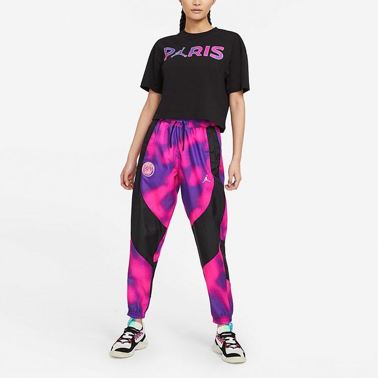 (WMNS) Air Jordan x PSG Logo Tee 'Core Black' Women's CZ7506-010