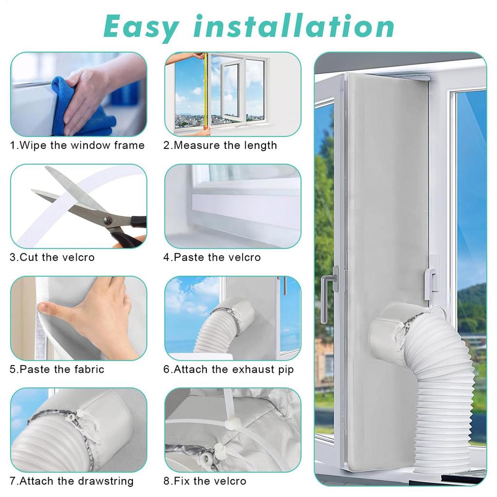 Air Conditioner Dryer Window Vent Sealing Kit Air Conditioner Vent Sealing Cloth Kit for Home Dorm Apartment Rental Hotel