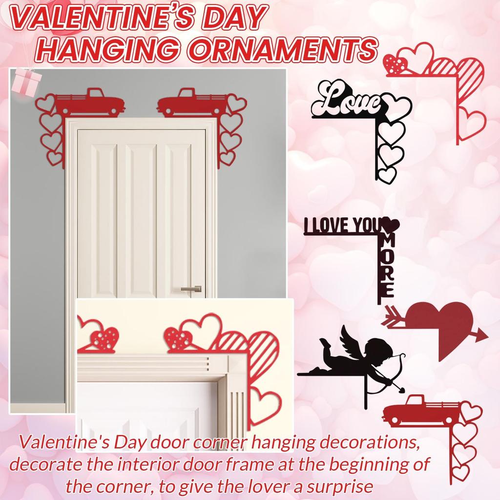 Valentine's Day Door Corner Decoration Wooden Crafts Door Top Corner Door Frame Decoration Gift