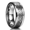 Men Ring Celtic Dragon Carving Titanium Steel Wedding Band Ring Jewelry Gift Casual Accessories