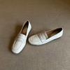 Soft Leather Version~ White Loafers, Women's British Style Small Leather Shoes, One-pedal Lazy Shoes, Casual Commuting Flat Shoes