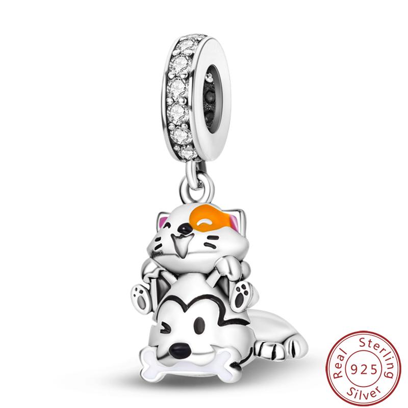 Милая серия «Кошка и собака» Медные шармы «Луна», «Бабочка», «Отпечаток лапы» 3 мм Сделай сам Изготовление изящных ювелирных изделий Подарки