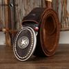 Belt Men's Personality Trendy Thickening Extra Thick First Layer Cowhide Smooth Buckle Genuine Leather Buckle Vintage Belt