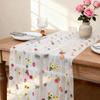 Hot Embroidery Daisy Table Runner Soft Breathable Tulle Table Runner Durable Kitchen Dining Table Decoration for Wedding Party
