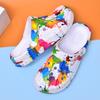 Summer Men's & Women's Sandals Tie-Dye Pattern Clogs Slip On Lightweight Two-Way Wear Garden Clogs Non-Slip Beach Slides