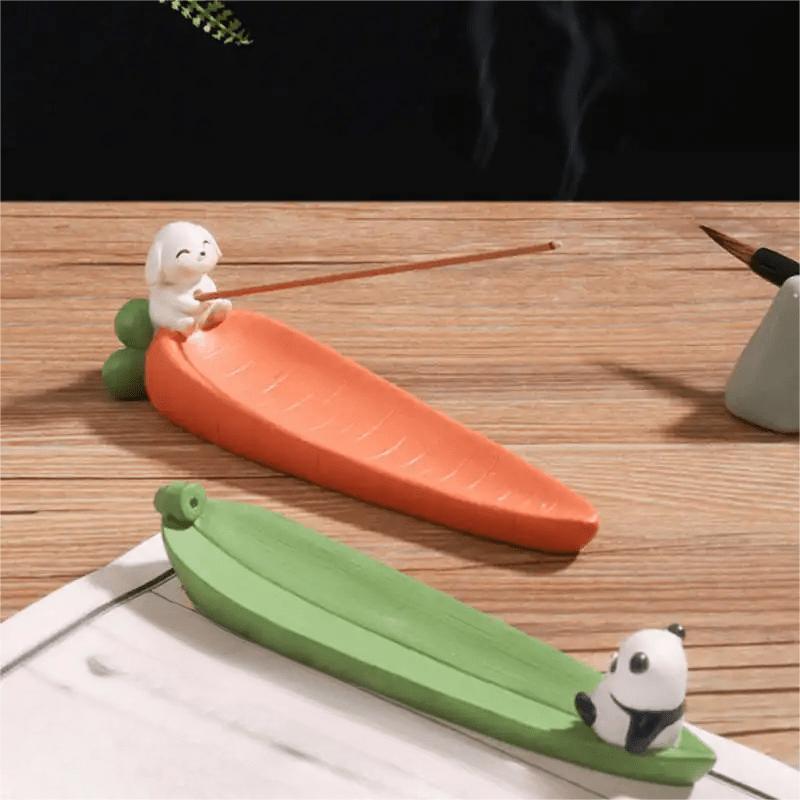 Cartoon Resin Animal Shape Incense Stick Holder Leaf Shape Line Incense Burners Table Crafts Sandalwood Coil Base Home Decorate