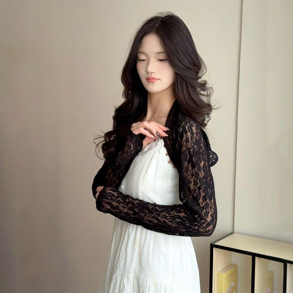 Lace Mesh One Shoulder Sleeves Ice Silk UV Protection Sleeves Casual Sleeves Cover Ups  Cycling