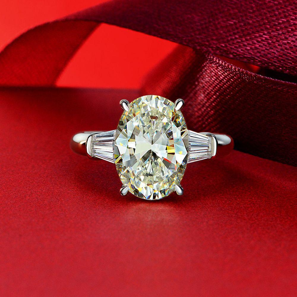 Ювелирные изделия Tancision, кольцо с искусственным драгоценным камнем, овальное простое элегантное ретро-роскошное серебряное кольцо с бриллиантом, кольцо в подарок.