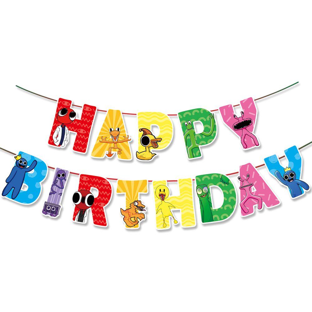 Яркий набор украшений и принадлежностей для детской вечеринки в стиле Roblox Rainbow Friends на день рождения