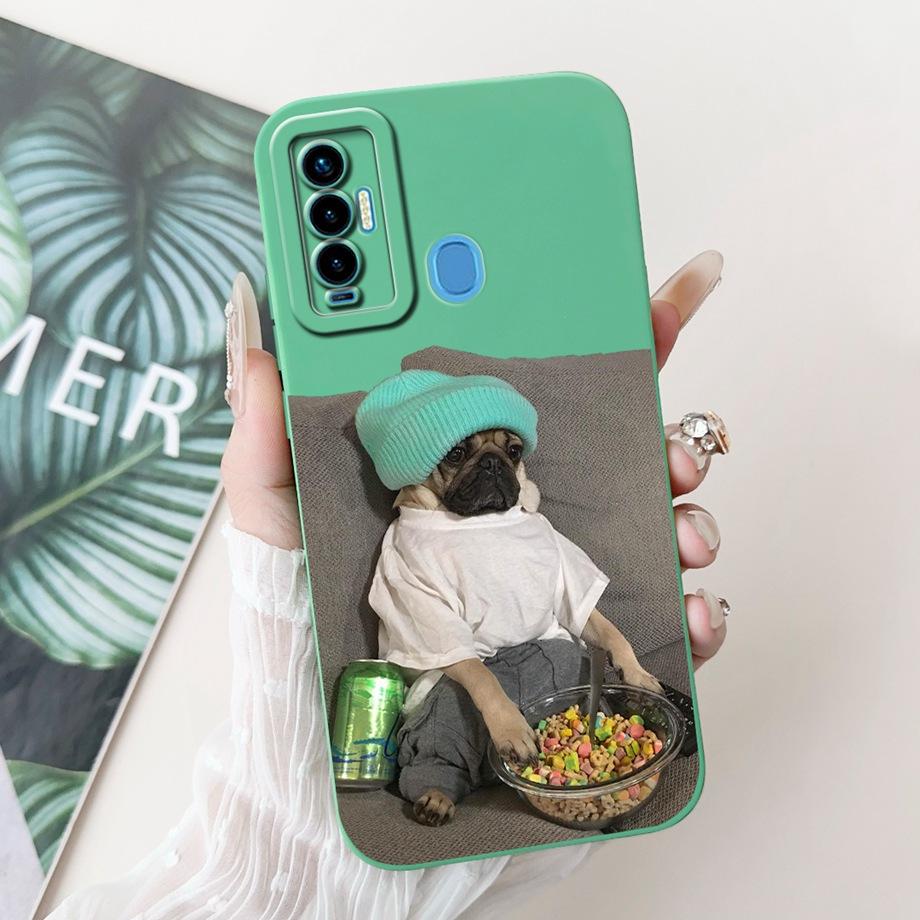 Funda For Tecno Camon 18 18i 18P 18 Primer CH7 CH6 Case Capa Soft Matte Silicone Bumper Cartoon Animal Painting Back Cover
