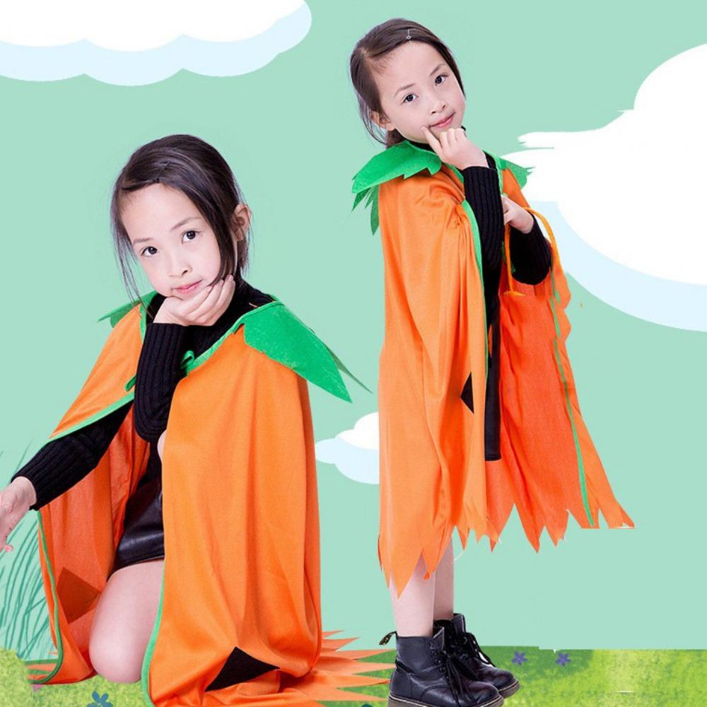 Performance Stage Children Cosplay Costume Pumpkin Cloak Performance Suit Fruit Veggie Costume Boy
