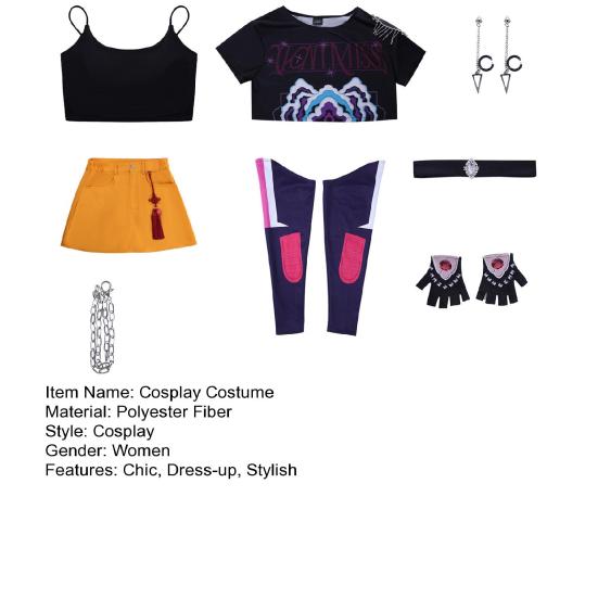 Rumi Inspired Cosplay Costume Korean Style Demon Hunter Outfit Halloween Party Dress Up Accessory for Girls