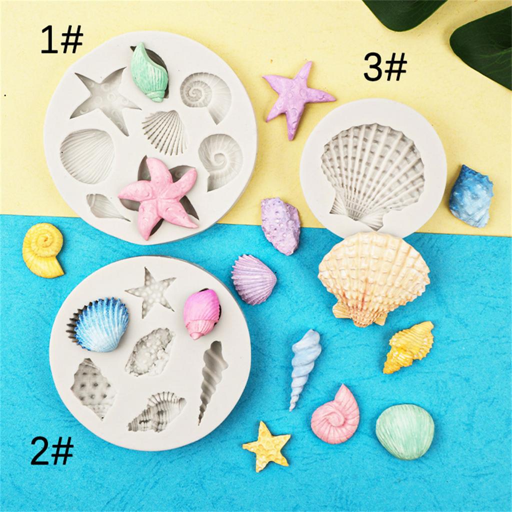 Ракушка Конх Морская звезда Коралл Формы для выпечки для DIY Украшения торта, кексов 3 шт Морская тематика Торт Фондант Силиконовая форма
