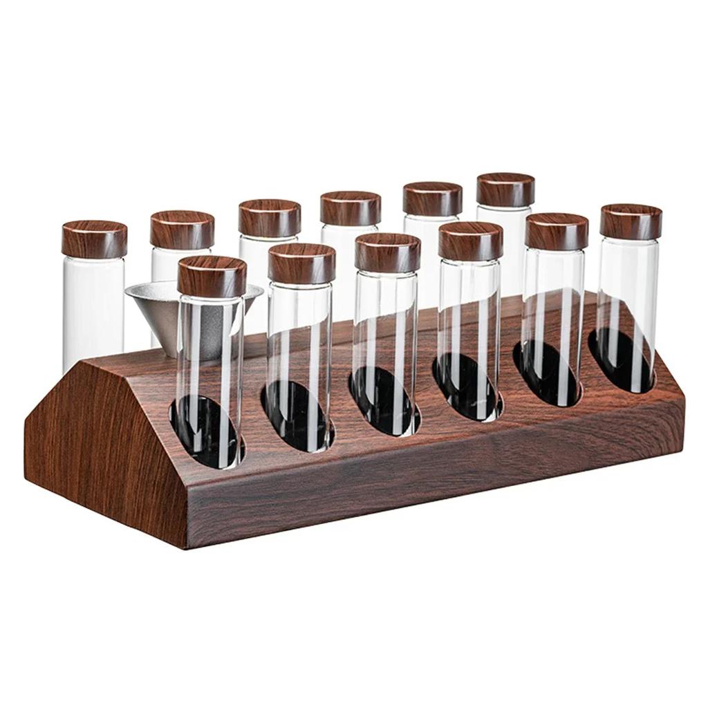 Coffee Beans Storage Container Display Rack Tea Tube Bottle Glass With Breathable Lid Espresso Accessory Tool Coffeware Set