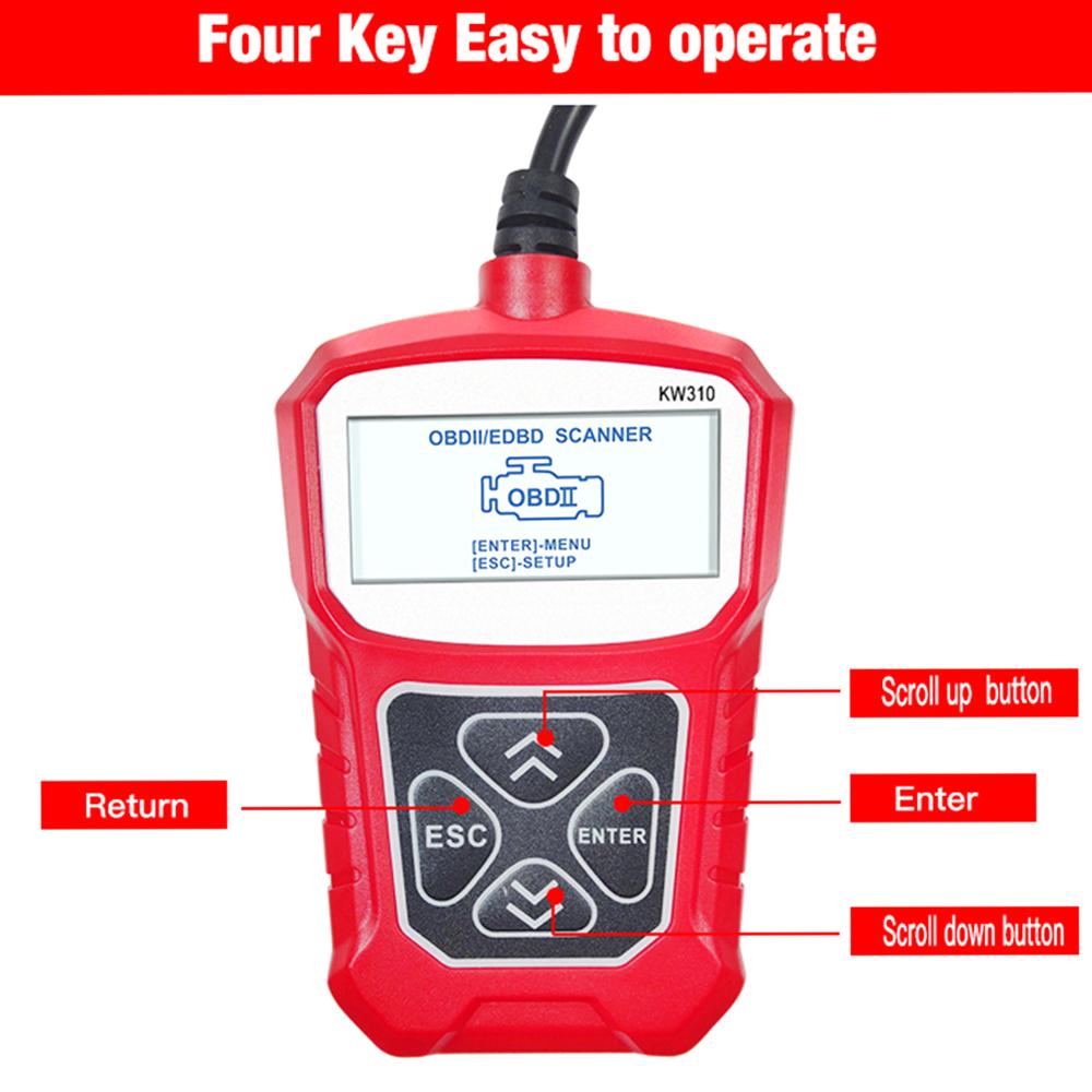 KONNWEI KW310 OBDII Автомобильные диагностические инструменты автомобильный сканер OBDII анализатор двигателя считыватель кодов автомобиль CAN OBDII Scan Tool тестер
