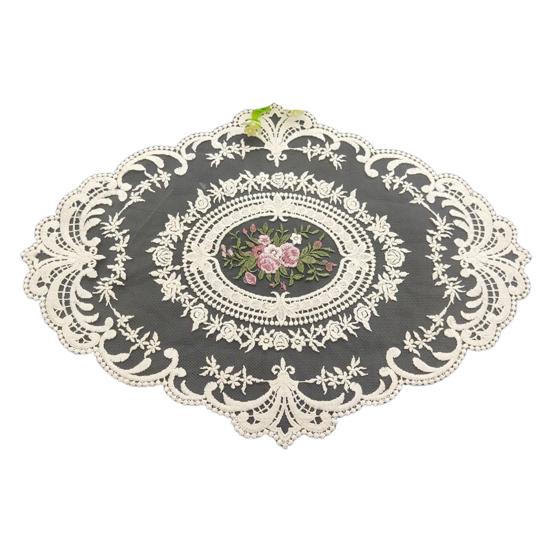 Вышитый кружевной поднос, ретро-салфетка для французского вязания крючком, вышитый вручную цветок, коврик для стола