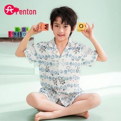 Детский хлопковый комплект пижамы с пандой Fenteng для мальчиков