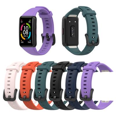 Силиконовый ремешок для Huawei Band 6, мягкий, удобный, сменный ремешок для часов Huwei Honor Band 6, регулируемый браслет