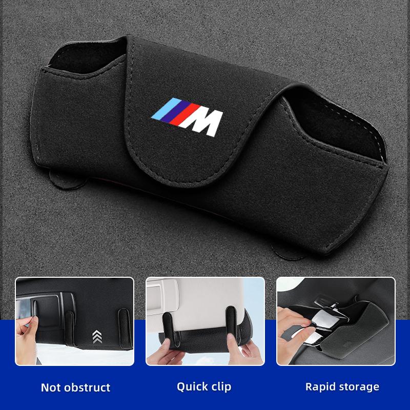 2025 Горячий Автомобильный Держатель для Очков на Козырек Зажим Кейс для Хранения Солнцезащитных Очков Аксессуары Для BMW 1 3 5 Серии X1 X4 X5 X7 G20 G38 F20 F39 F48