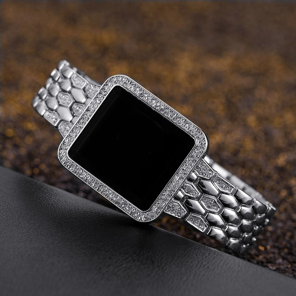 Rhinestone Digital Watch for Women Simple Touch Screen LED Ladies Wristwatch