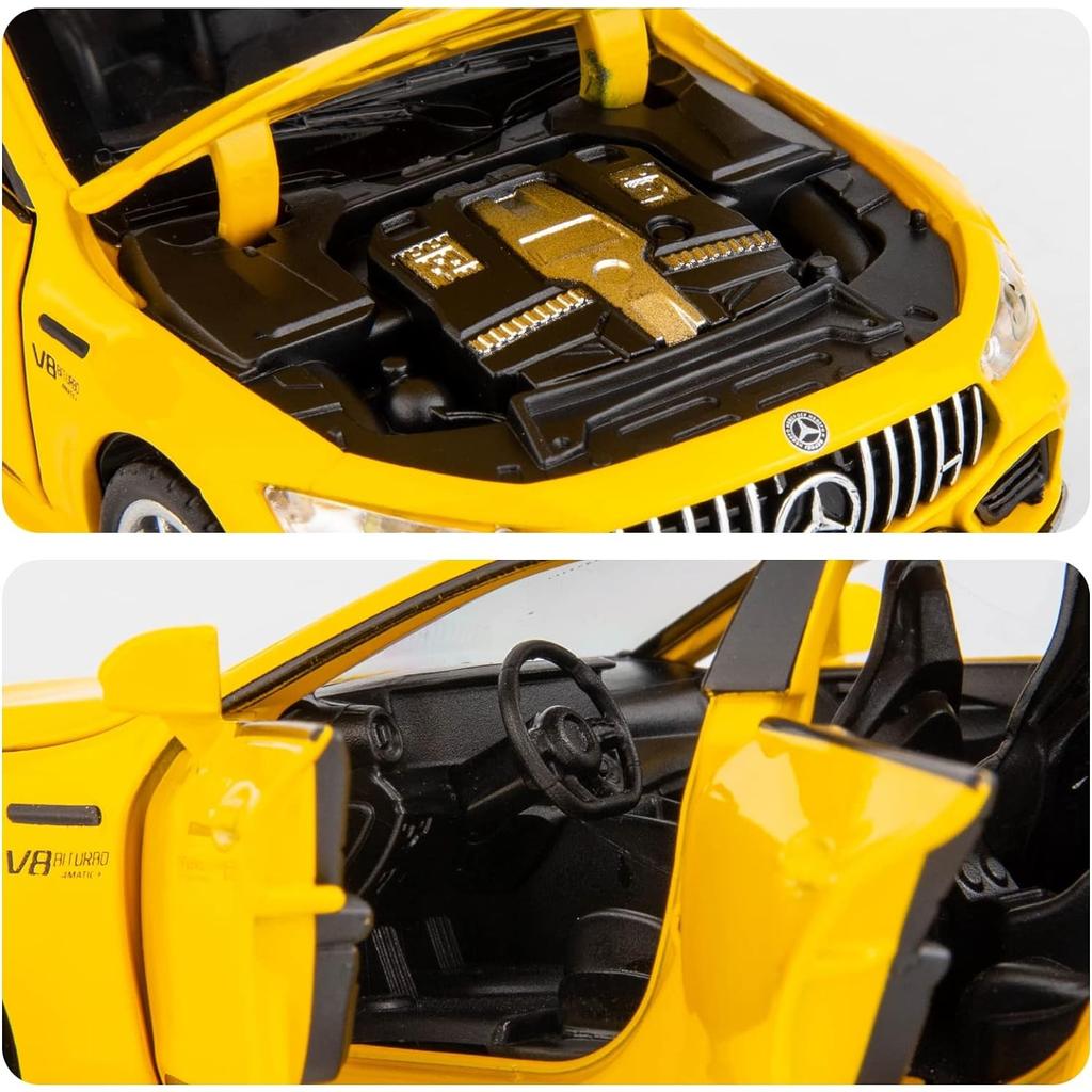 1/32 Benz AMG GT63 Модель автомобиля Литой игрушечный автомобиль с откидным механизмом, звуком и светом, дверь может открываться, игрушечный автомобиль для детей, подарок