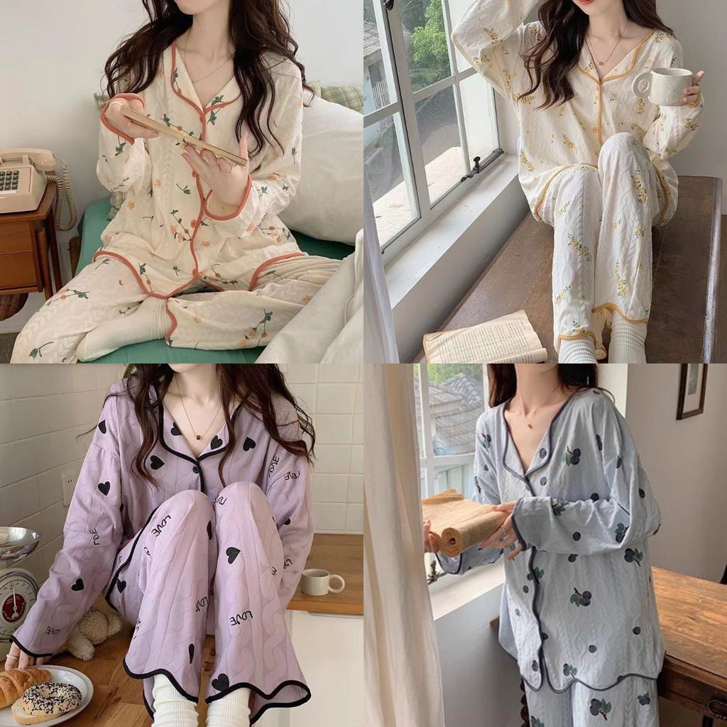Maternity Summer Pajamas Casual Comfort Loose Loungewear Women Floral Cartoon Cute Sweet Love Print Homewear Clothes