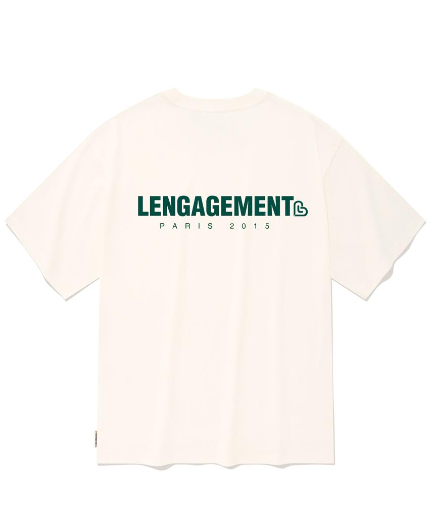 LENGAGEMENT Большой Маленький Lggm Футболка с коротким рукавом [Кремовый]